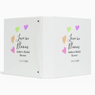 Love in Bloom colourful heart bridal shower name d Binder