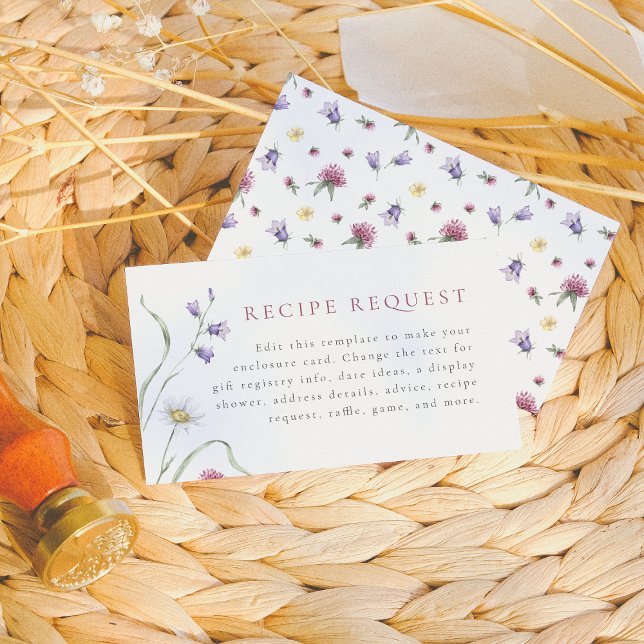 Love in Bloom Delicate Wildflower Bridal Shower Enclosure Card (Creator Uploaded)