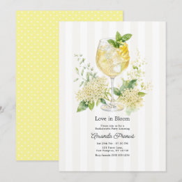 Love in Bloom Elderflower Cocktail Bachelorette Invitation