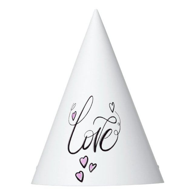 Love in Bloom Elegant Minimalist Script Party Hat (Front)
