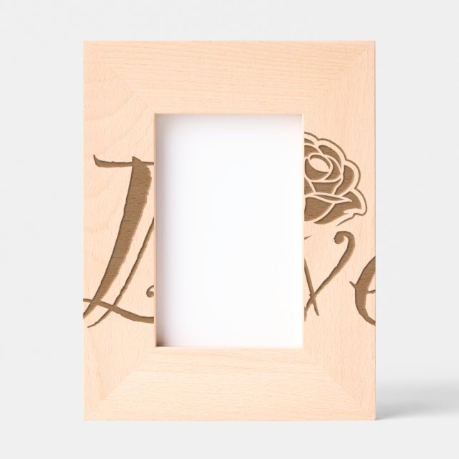 Love in Bloom: Elegant Typography with a Rose Etched Frames (Front)