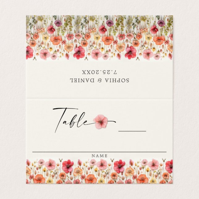 Love In Bloom Fête des mariées Mariage Cartes de P (Outside Unfolded)