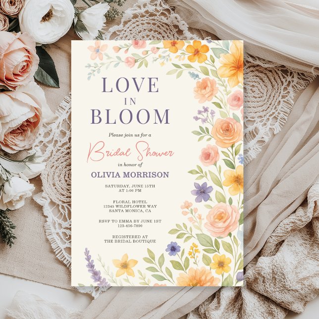 Love In Bloom Floral Bridal Shower Invitation (Creator Uploaded)