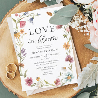 Love In Bloom Floral Spring Bridal Shower Invitation