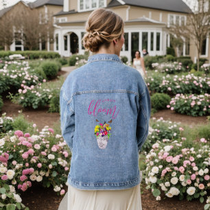 Love In Bloom Floral Wedding Denim Jacket
