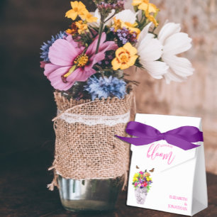 Love In Bloom Floral Wedding Favor Box