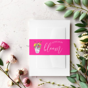 Love In Bloom Floral Wedding Invitation Belly Band