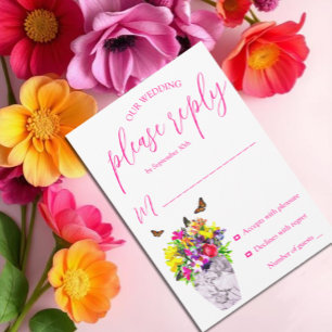 Love In Bloom Floral Wedding RSVP Card