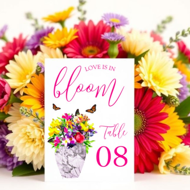 Love In Bloom Floral Wedding Table Number (Creator Uploaded)
