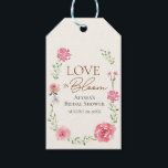 Love In Bloom Garden Themed Bridal Shower Custom Gift Tags<br><div class="desc">Elevate her bridal shower with our "Love In Bloom Flower Themed Bridal Shower Custom Gift tags." These elegant Gift tags feature a delightful floral design with my original watercolor paintings, perfect for adding a touch of charm and sophistication to your favours, gifts or giveaways. Cream with pinks, greens and brown...</div>