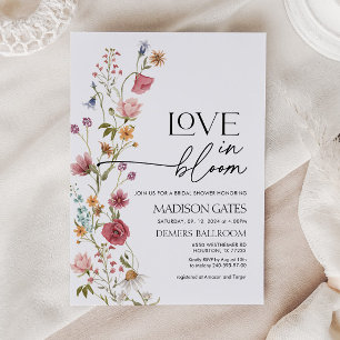 Love In Bloom Invitation, Wildflower Bridal Shower Invitation