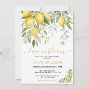 Love in Bloom   Lemon Blossom Bridal Shower Invitation