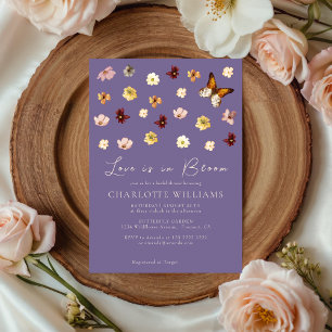 Love in Bloom Purple Wildflower Bridal Shower Invitation