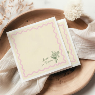 Love in Bloom Sage Pink Bridal Shower Napkin