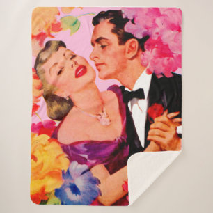 love in bloom sherpa blanket