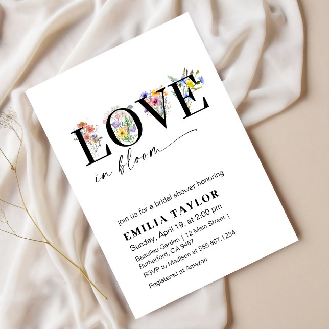 Love In Bloom Spring Floral Bridal Shower  Invitation (Creator Uploaded)