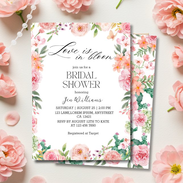 Love in Bloom Spring Garden Floral Bridal shower Invitation (Creator Uploaded)