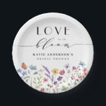 Love in Bloom Spring Summer Floral Bridal Shower Paper Plate<br><div class="desc">Love is in Bloom! Celebrate the bride-to-be with this elegant watercolor wildflower spring summer floral garden bloom themed bridal shower paper plate for your party supplies.</div>