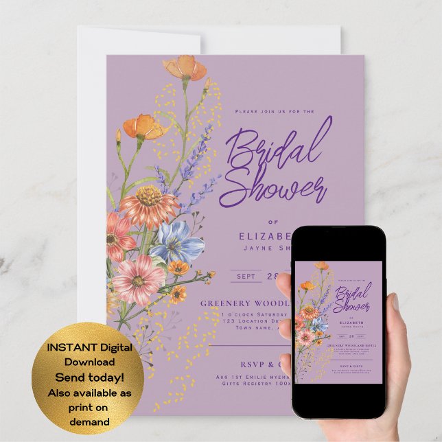 Love in Bloom Summer Wildflower Boho Floral Shower Invitation (Creator Uploaded)
