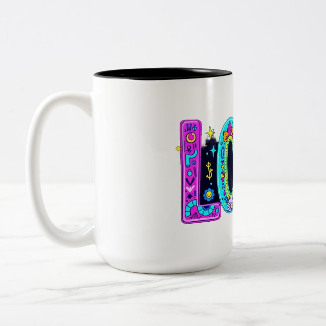  Love in Bloom Two-Tone Coffee Mug (Left)