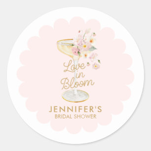 Love in Bloom Wedding Shower Favour Classic Round Sticker