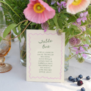 Love in Bloom Whimsical Handwritten Table One Card