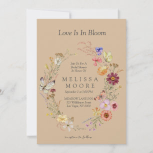 Love in Bloom Wildflower Bohemian Bridal Shower Invitation