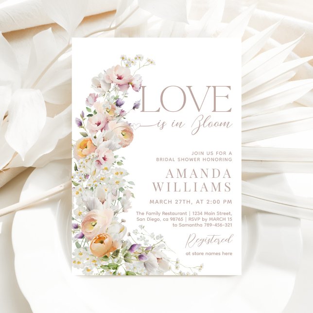 Love in Bloom Wildflower Boho Bridal Shower Invitation (Creator Uploaded)