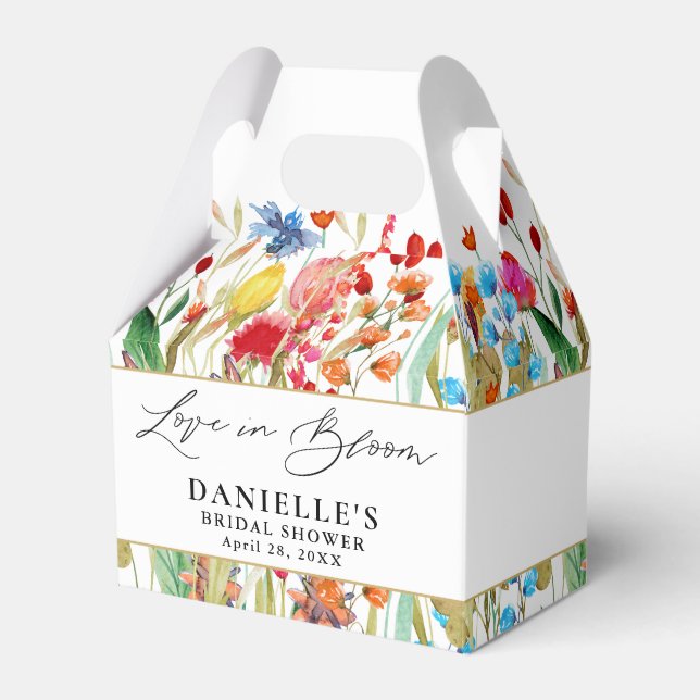 Love in Bloom Wildflower Bridal Shower Favor Box (Front Side)