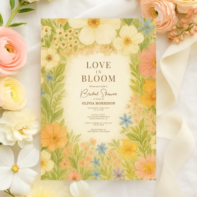 Love in Bloom Wildflower Garden Bridal Shower Invitation (Creator Uploaded)