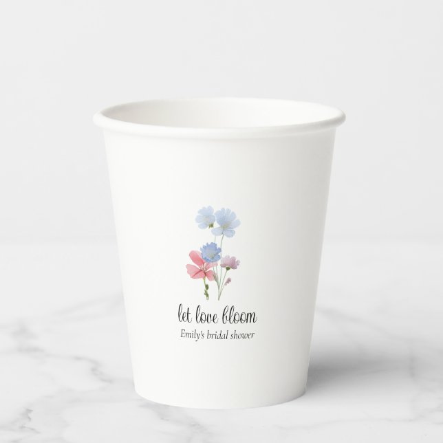 Love in Bloom Wildflower Paper Cups (Front)