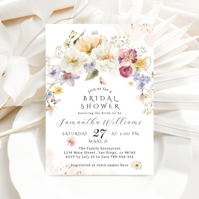 Love in bloom Wildflower Rustic Bridal Shower Invitation (Creator Uploaded)