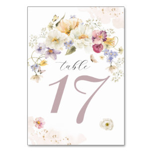 Love in bloom Wildflower Rustic Bridal Shower  Table Number