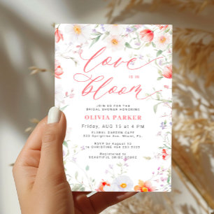 Love in bloom wildflowers bridal shower invitation