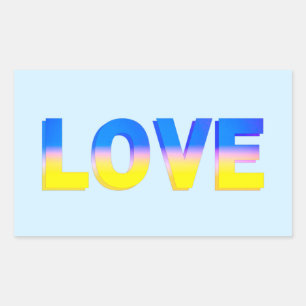 LOVE in Blue and Yellow LOVE for Ukraine Ukrainian Sticker