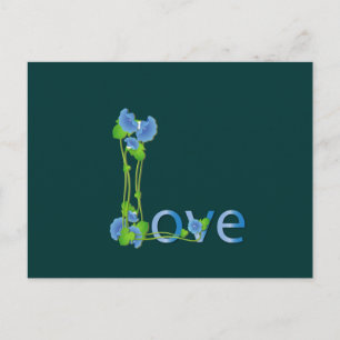 Love in Blue Flowers Postcard