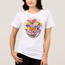 Love in Colour Vibrant Floral Heart T-Shirt 
