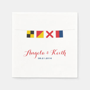 LOVE in Colourful Nautical Flags Napkin