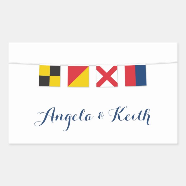 LOVE in Colourful Nautical Flags Sticker (Front)