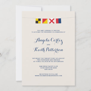 LOVE in Colourful Nautical Signal Flags Invitation