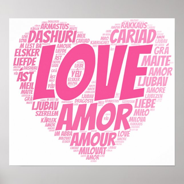 Love in different world languages poster (Front)