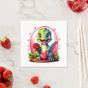 Love in Dragon Style Cute Valentine Dragon Napkin