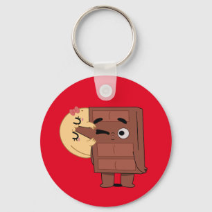 Love in Every Bite Funny Cute Couple Love Pancake  Keychain