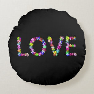 Love in Every Form Inspirational Achempong Desig Round Pillow