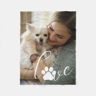 Love in Every Paw: Personalized Dog Lover Photo Fleece Blanket