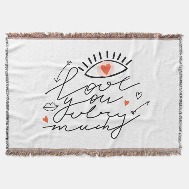 Love in Eyes: Vintage Romantic Beauty. Throw Blanket (Front)