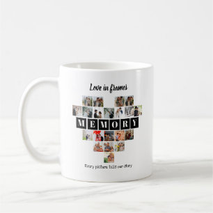 Love in Frames Heart 20 Photo Collage Romantic Coffee Mug