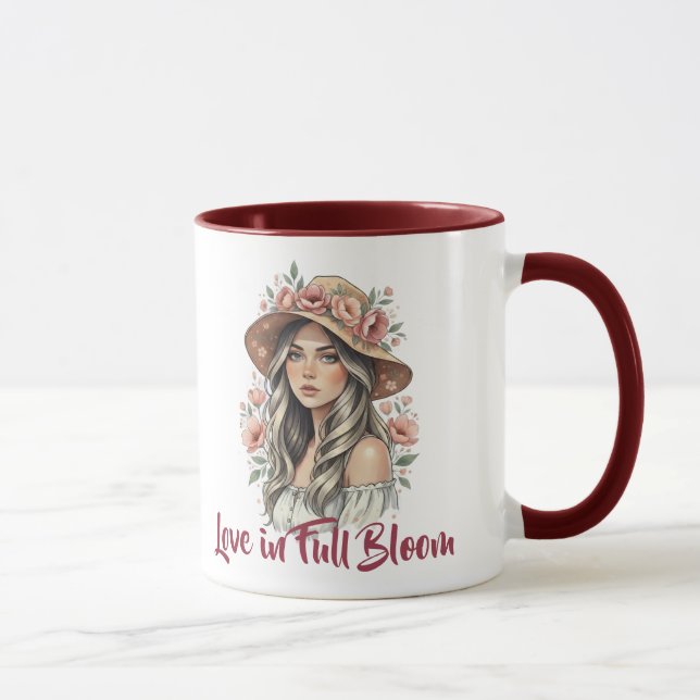 Love in Full Bloom Floral Watercolor Mug (Right)