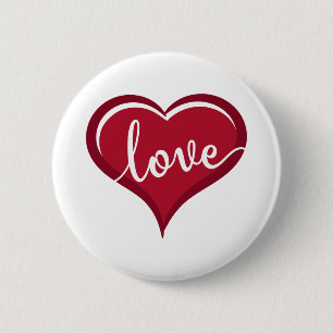 love in heart valentines 2 inch round button