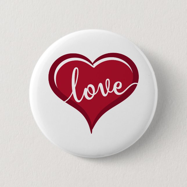 love in heart valentines 2 inch round button (Front)